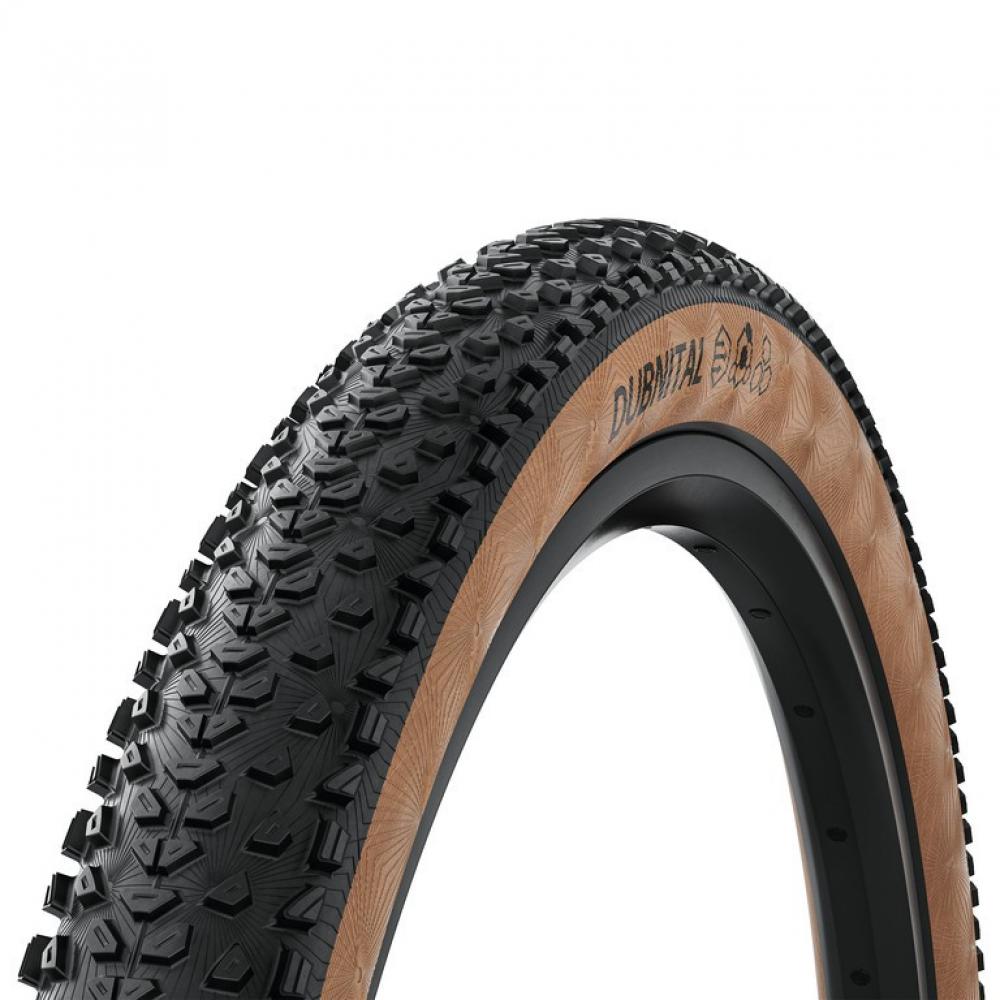 Continental Dubnital Race Grip MTB Faltreifen, Tubeless Ready, für XC & Trail, mit schwarzem Profil & brauner Seitenwand.