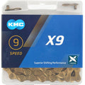 KMC X9 Ti-N 9s Kette 114 Glieder gold - moderne Ausführung für 9-fach Antriebe