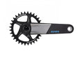 Schwarze Race Face Era Carbon Kurbel mit blauem ERA-Logo, 165mm, 30mm. Steife High-Performance MTB-Kurbel mit Kettenblatt.