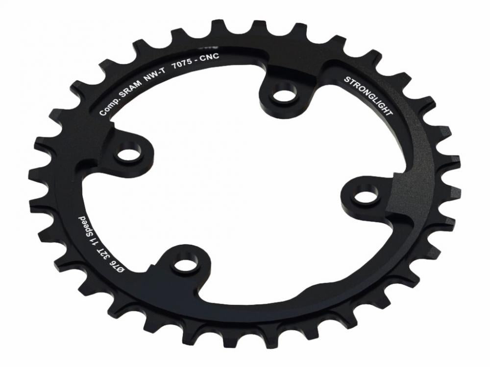 Stronglight Kettenblatt MTB SRAM NW-T 32T 11-fach schwarz, 4-Arm mit Gewinde.