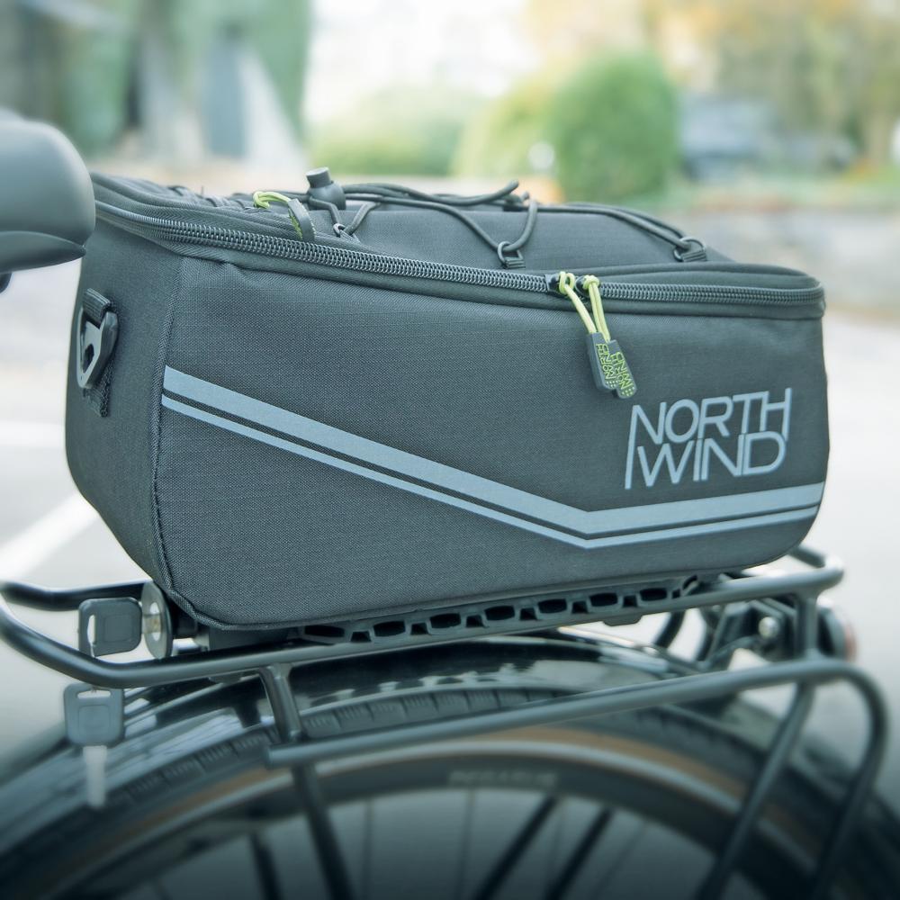 Northwind Smartbag Pure Fahrradtasche 6 Liter schwarz, MonkeyLoad-T kompatibel, wasserdicht, mit Regenhülle, Reflexelementen, Innenfächern und robuster Verarbeitung.