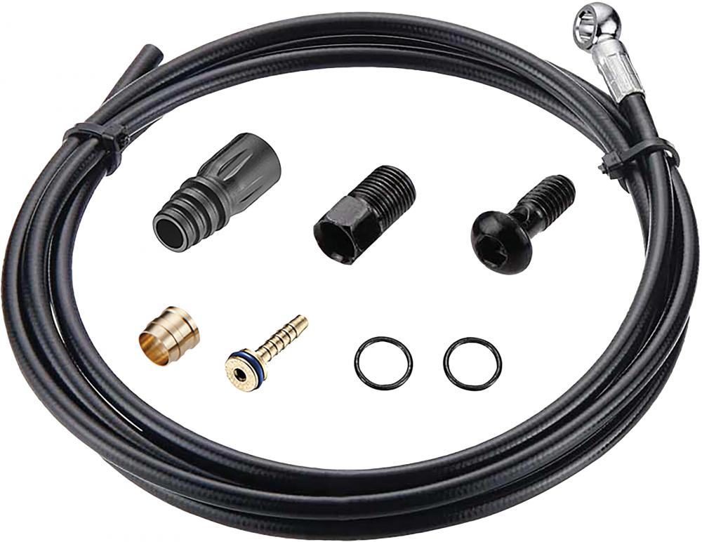 Tektro Bremsleitung 5.5 mm 3200 mm Banjo schwarz - Hochwertige Hydraulik-Bremsleitung für MTB und E-Bike - Bremsleitungs-Kit