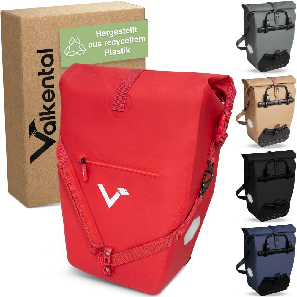 Valkental ValkOcean Gepäckträgertasche Koralle aus recyceltem Plastik.
