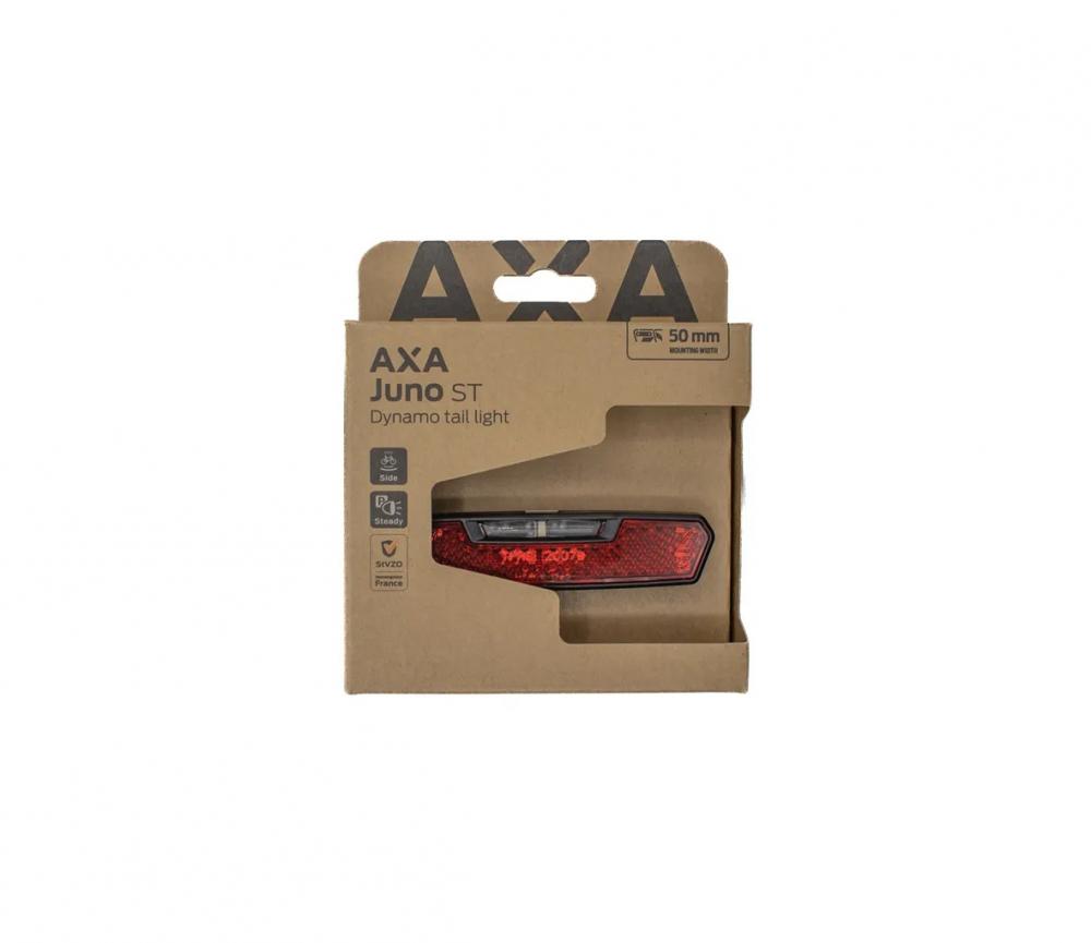 AXA Rücklicht Juno Dynamo ST 50 - Kompaktes Fahrrad-Rücklicht mit Standlicht 50mm Lochabstand