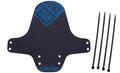 Rockshox VR-Steckblech Fender schwarz blau glänzend mit Logo und 4 Kabelbindern.