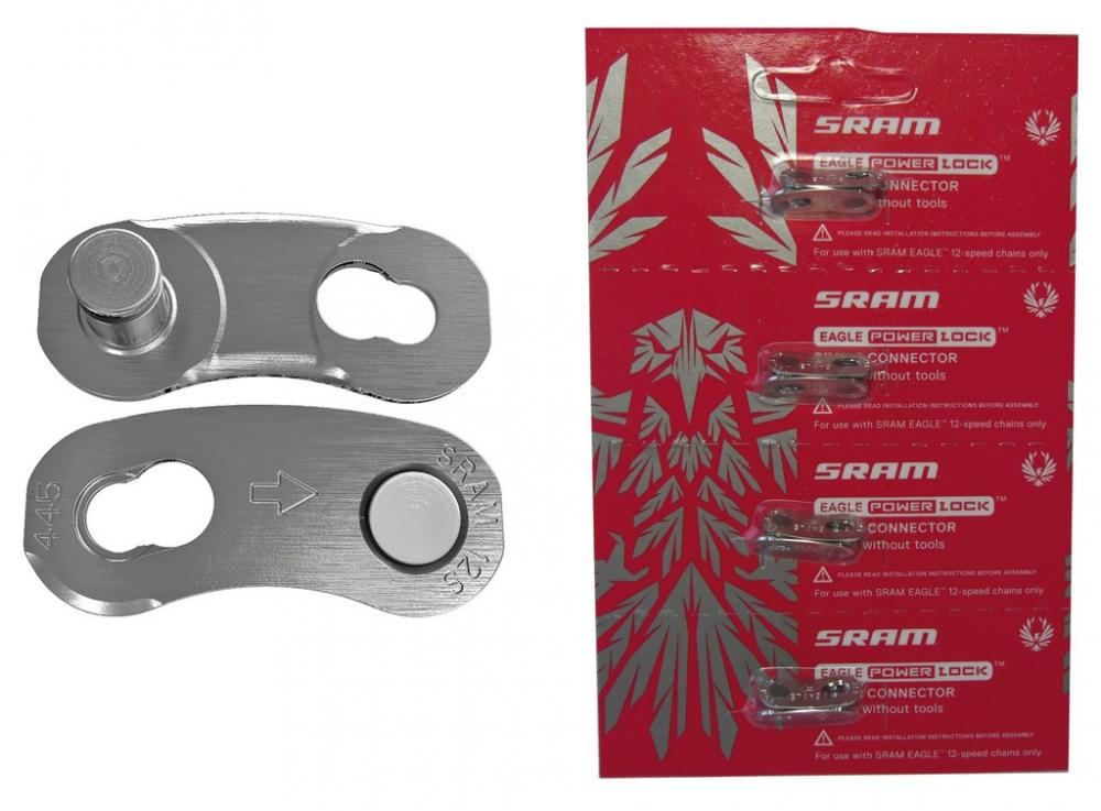 SRAM PowerLock Eagle 12-fach Kettenverschluss silber. Schnellverschluss für 12-Gang Fahrradketten.