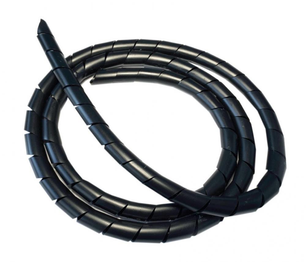 Schwarzes Ridewill Spiralband 8mm flexibel 5m Rolle für Kabelmanagement, kürzbar