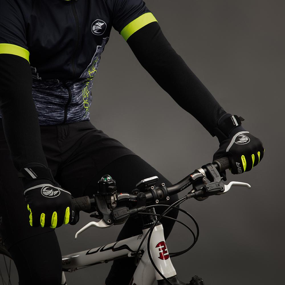 CHIBA Phantom - Radhandschuhe schwarz/neongelb, Softshell, winddicht, Touchfinger, Größe M
