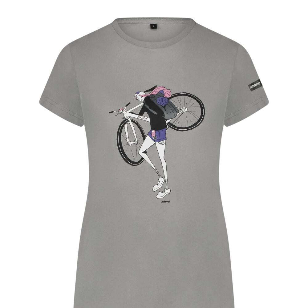 SHIMANO W's Sentiero Ltd T-Shirt Gray s - atmungsaktives Bike-Shirt für Damen