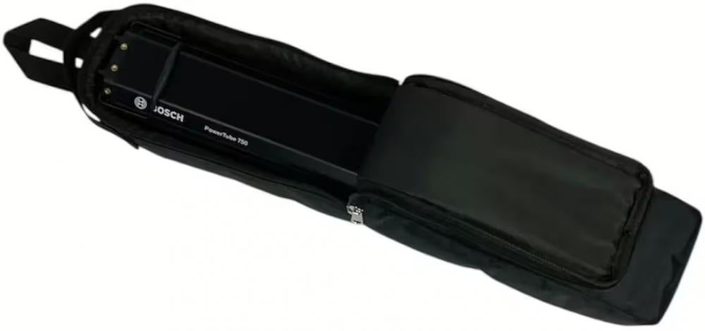 Haberland Akkutasche für Intube-Akkus bis 800Wh schwarz mit Bosch PowerTube 750 für sicheren Transport und Aufbewahrung.