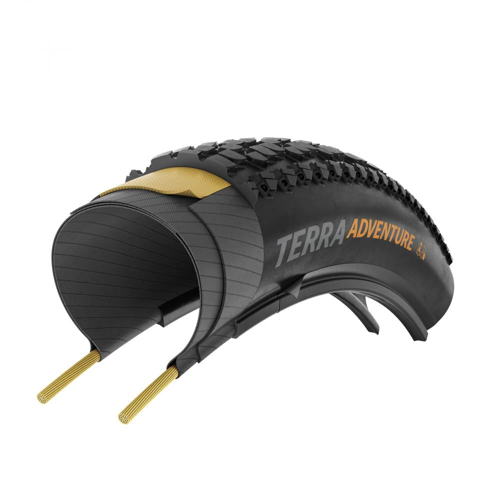 Continental Faltreifen Terra Adventure Trail Grip Reifen 28 Zoll 45-622 TL-Ready E-25 Faltreifen schwarz graphit-reflex