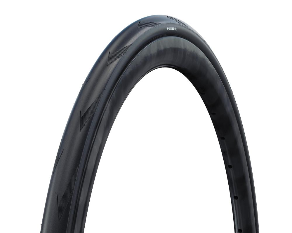 Schwalbe Pro One Aero Front 28 Zoll Rennrad-Faltreifen in Schwarz mit aerodynamischem Profil auf einer Felge.