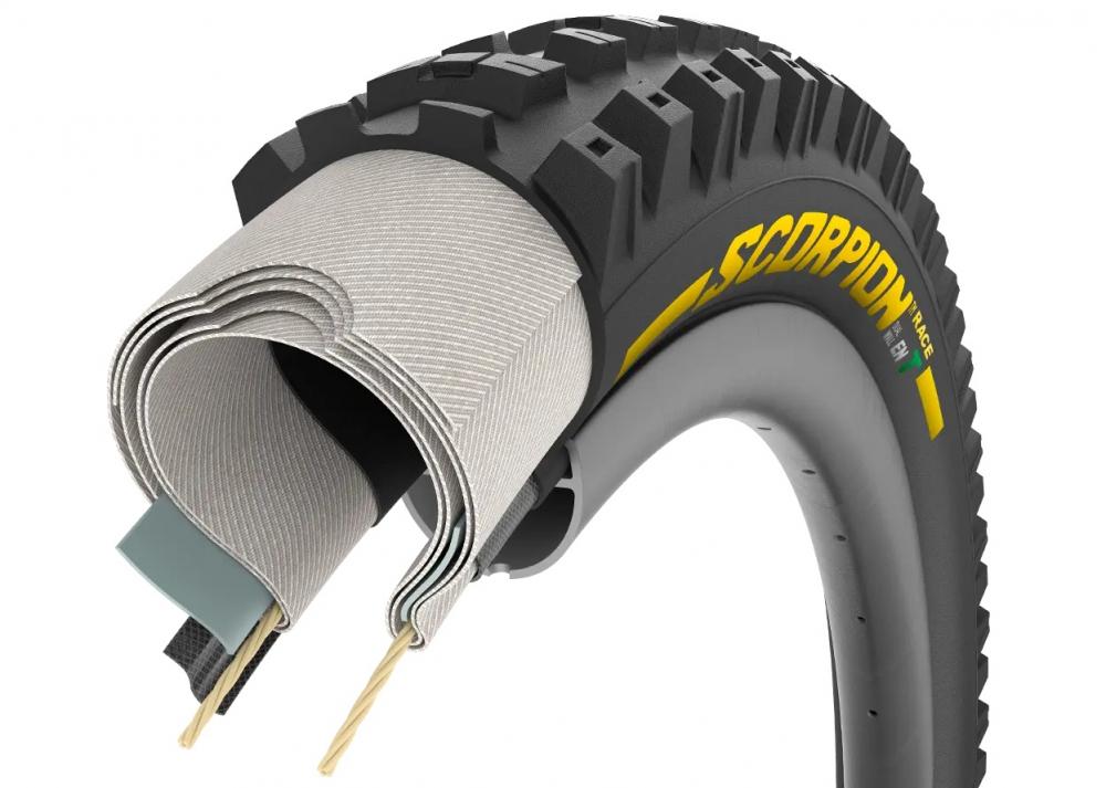 Pirelli Scorpion Race Enduro T Faltreifen 29x2,5 Zoll: Querschnitt des Tubeless Ready MTB Reifens mit DualWALL und SmartEVO.