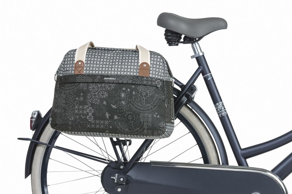Basil Schultertasche Boheme Carry All charcoal mit Reißverschluss 18 Liter