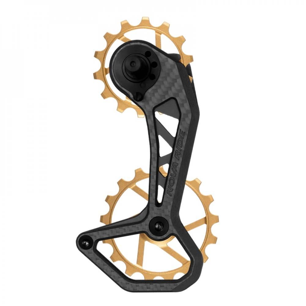 Nova Ride CCD EVO 12s Schaltwerkskäfig Gold - 80 g Leichtbau mit aerodynamischem OSPW-System