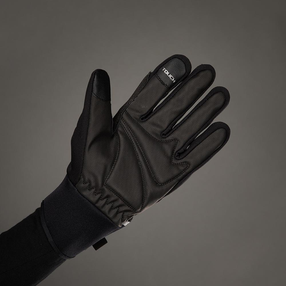 CHIBA Phantom - Radhandschuhe Softshell, winddicht, Touchfinger, schwarz/schwarz, Gr. M