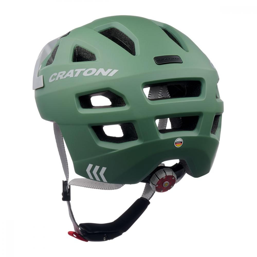 Cratoni Maxster Pro Kinder Fahrradhelm in mattem Salbeigrün.
