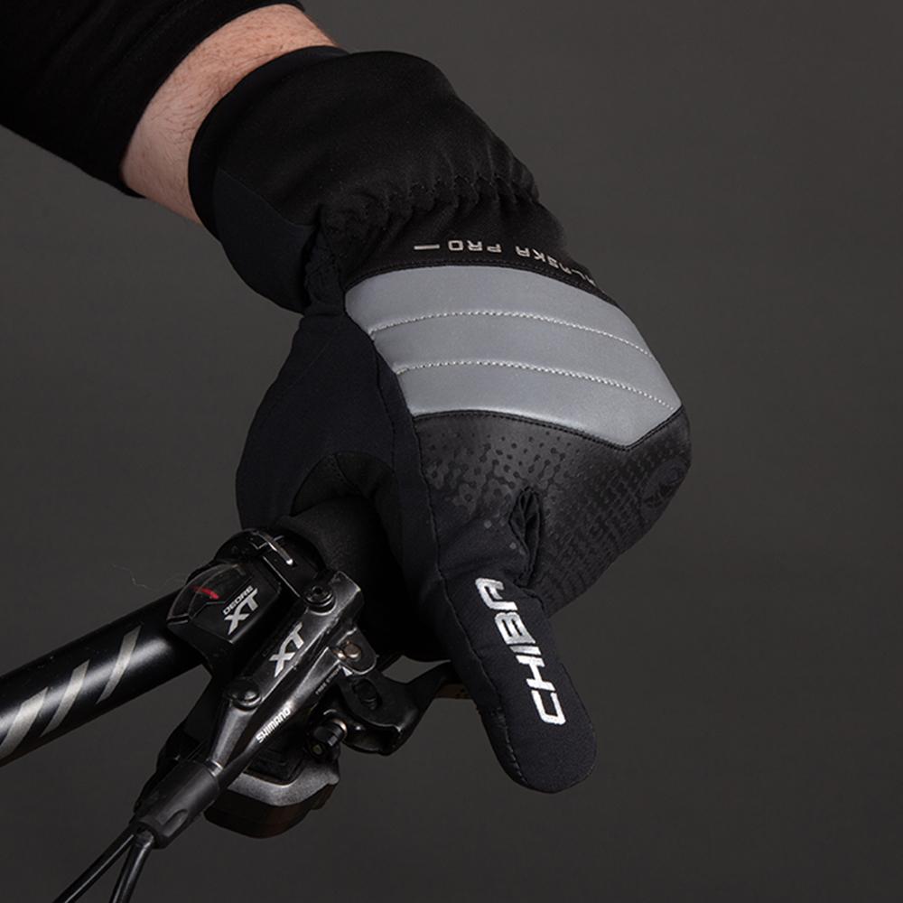 CHIBA Alaska Pro - wasserdichte Radhandschuhe Lobster-Stil, schwarz, Größe M