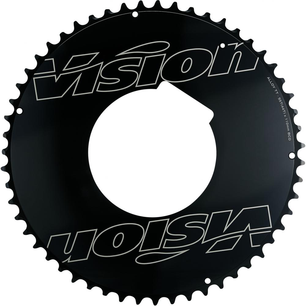 Vision Kettenblatt Road Powerbox Aero Pro 4-Arm 110 mm x 55 T Schwarz - maximale Steifigkeit für Rennrad