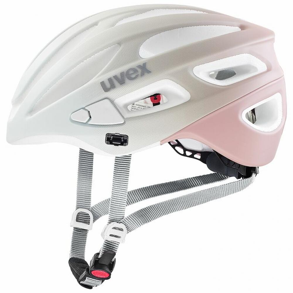 Uvex True CC Damen-Fahrradhelm Sand-Dust Rose matt 55-58 cm - Double Inmould, 3D IAS 3.0, Ponytail-Cut, LED-ready, 17 Belüftungen