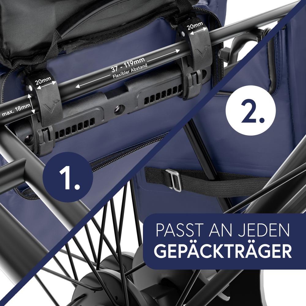 Valkental Rucksack ValkOne 3in1 Fahrradtasche blau