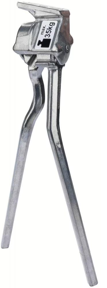 Pletscher Zweibeinständer 28 Zoll - stabiler Fahrradständer aus Aluminium-Druckguss, poliert, mit Ständerplattenmontage, Aluminium-Lasche und M10x50 Senkschraube, bis 35 kg belastbar