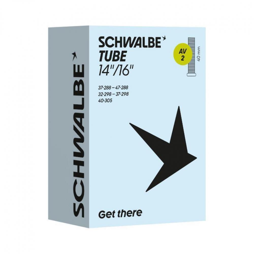 Schwalbe Fahrradschlauch AV2 32/47-288/305 40mm Autoventil - 12-16 Zoll für Kinderräder & Anhänger