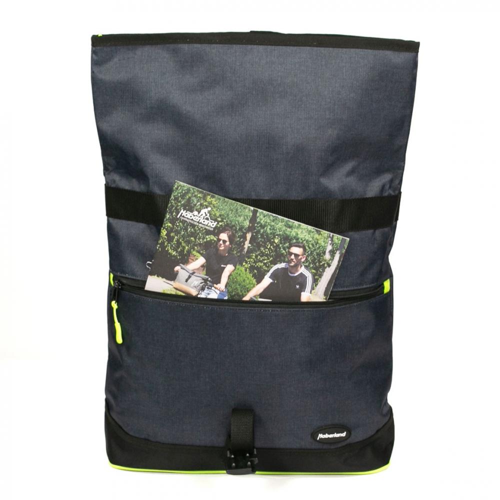 Haberland Shoppertasche eMotion - anthrazit/grün - praktische Fahrrad-Shopper-Tasche