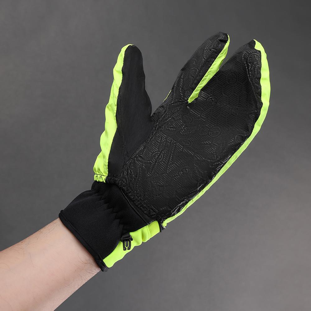 CHIBA Express+ - Radhandschuhe neongelb XL mit Regenüberzug und Gelpolster