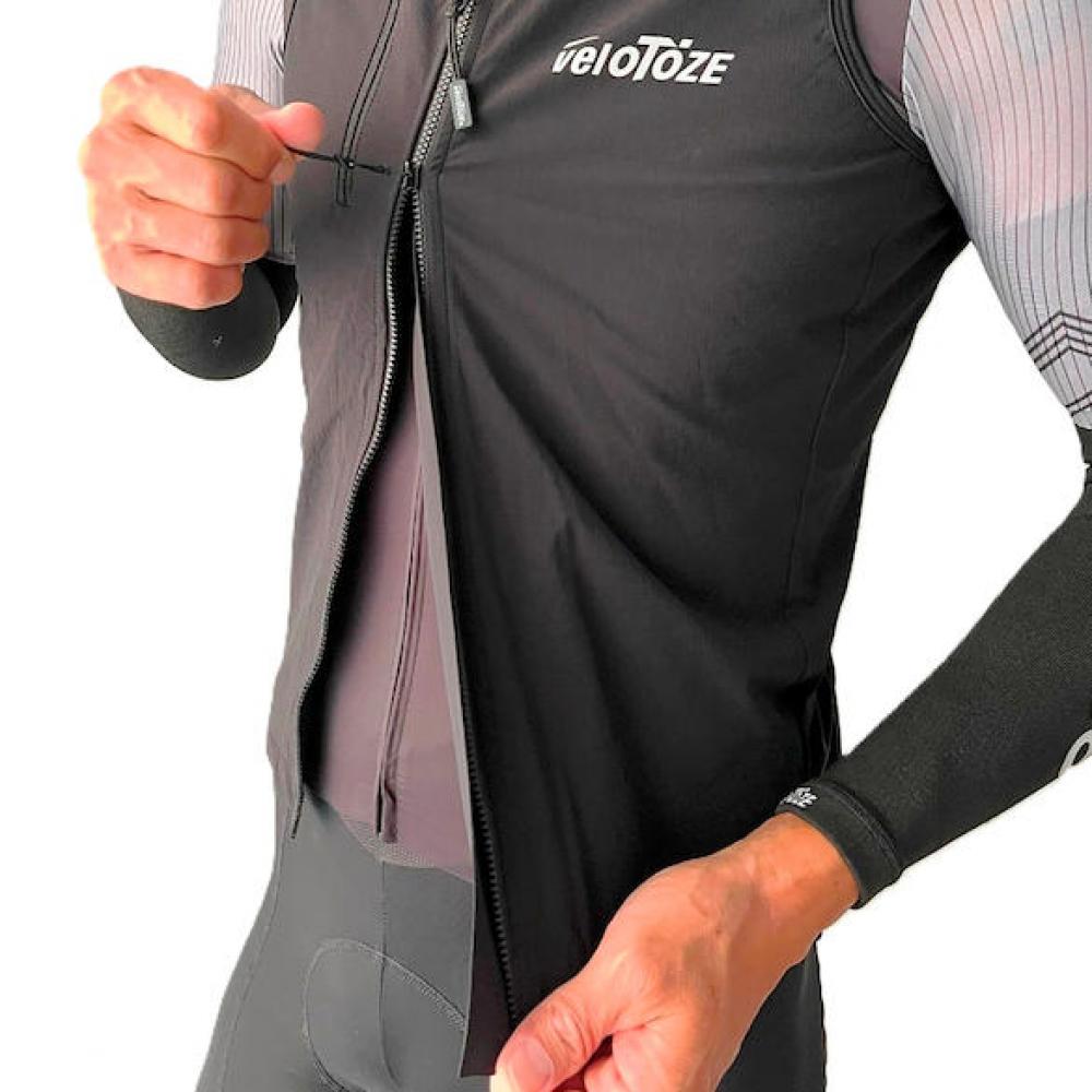 VeloToze Weste Core Shield M Schwarz - winddichter Kälteschutz für Ganzjahresfahrer
