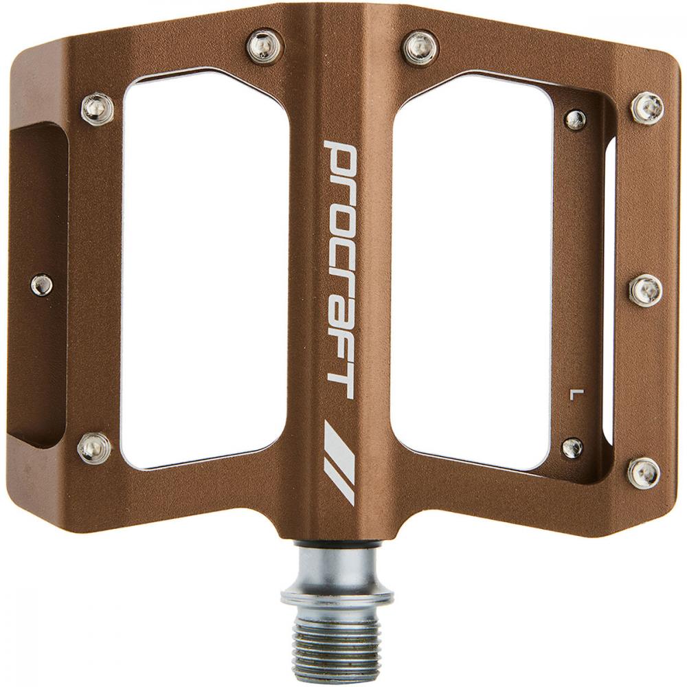 Procraft Pedale Small Grip Advanced CNC 93 x 94 mm Braun - maximaler Grip für kleine Füße