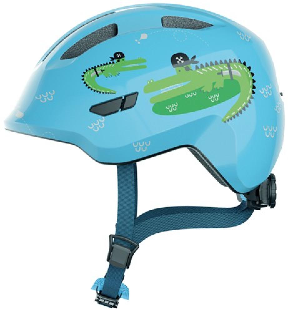 Abus Smiley 3.0 Fahrradhelm - Blue Croco - Größe M (50-55 cm) - Perfekter Schutz für Kinder mit stoßabsorbierender EPS-Struktur, kindgerechtem Design und optimaler Belüftung