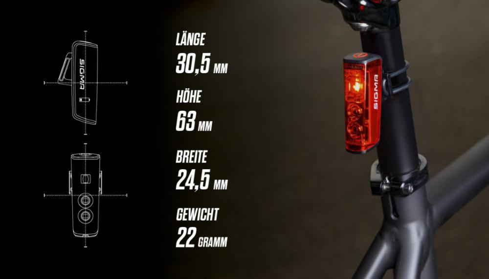 Sigma Akku-Beleuchtungsset AURA 80 USB & BLAZE - 80 Lux StVZO zugelassen