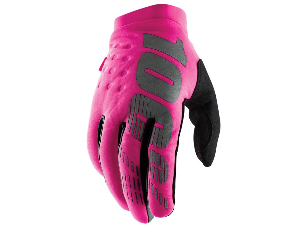 100% Brisker Women's Cold Weather Gloves M Neon Pink/Black - warmer MTB-Grip bei Kälte