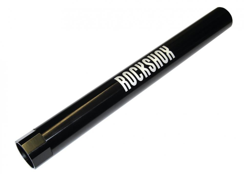Schwarzes Rockshox Verankerungswerkzeug für RS1 mit weißem Logo und Sechskantende