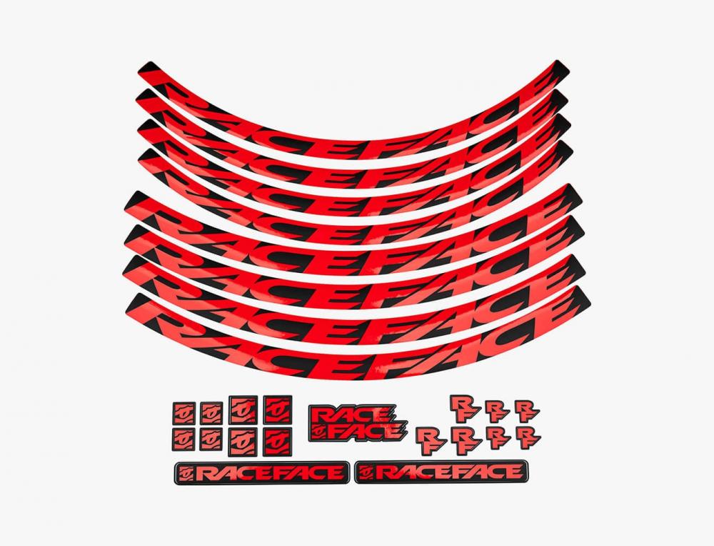 Race Face Laufrad Decal Set, XL, red rot - stylische Felgendekore für dein Bike