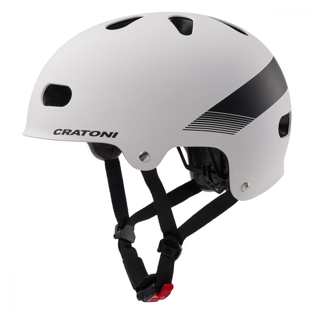 Cratoni Fahrradhelm C-Mate Jr. Junior white-black matt Größe S-M ( 54-58cm)