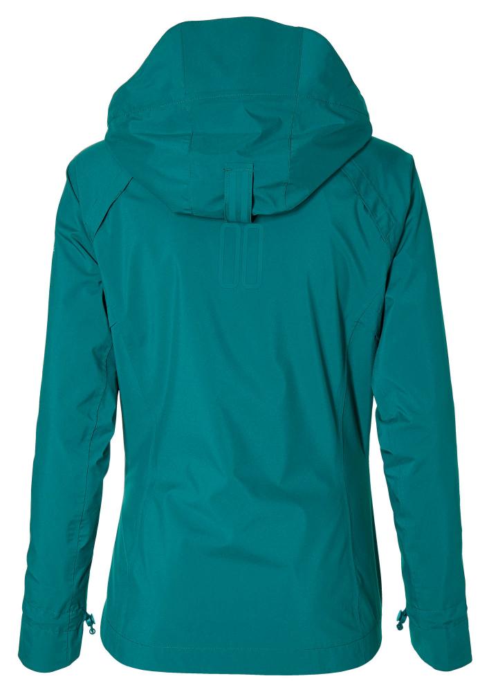 Basil Skane Damen Regenjacke teal green L - wind- & wasserdicht (10.000 WP/MVP), atmungsaktiv, taillierter Schnitt, DWR-Beschichtung, reflektierend & helmtaugliche Kapuze