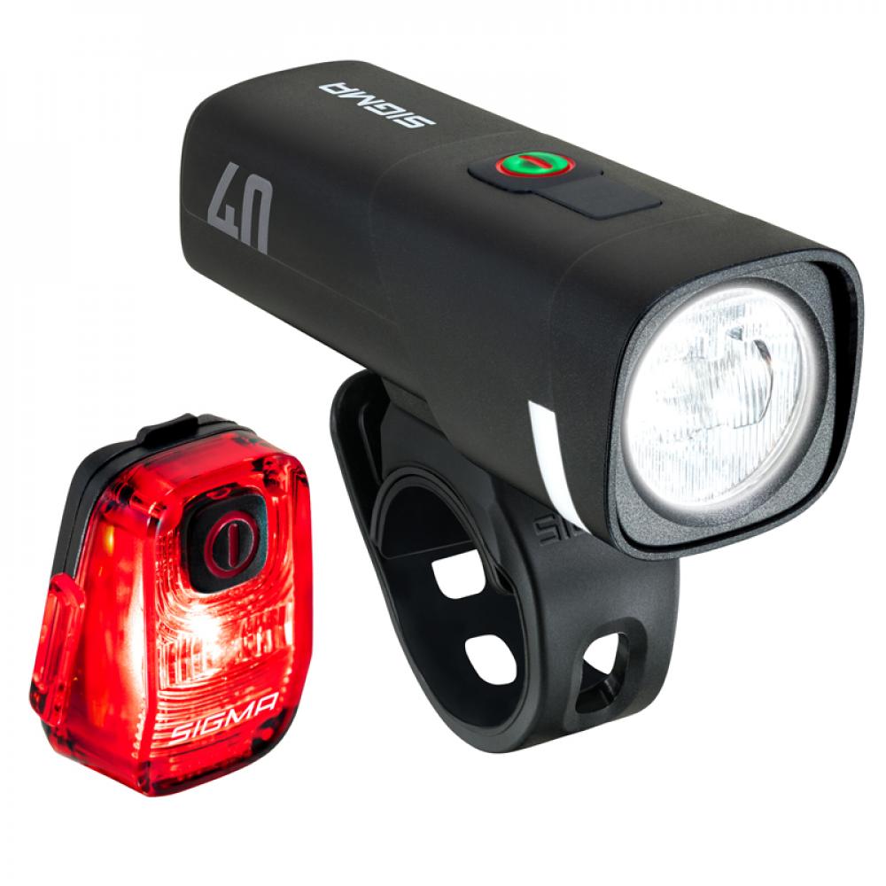 Sigma Licht AURA 40 & HIRO 10 USB-C Akku-Beleuchtungsset, 40 Lux - Sicherheit für Schulwege