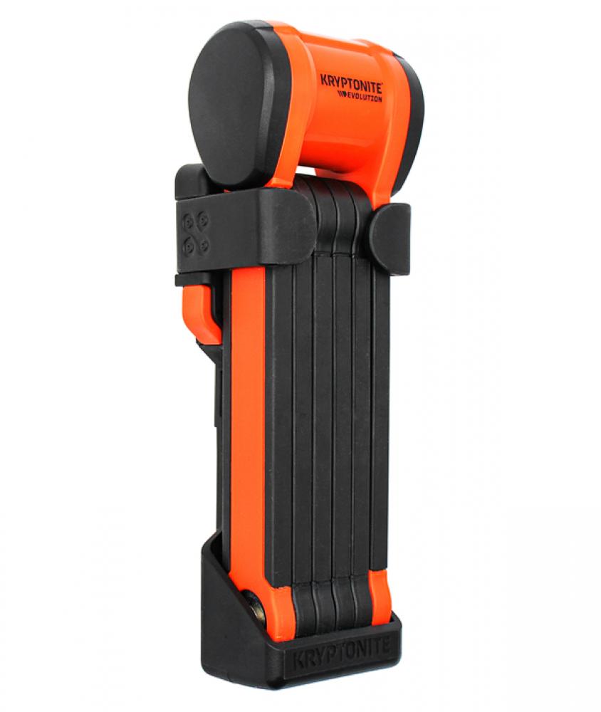 Kryptonite Evolution 790 Faltschloss 90cm, orange-schwarz, aus gehärtetem Stahl, Stufe 7/10, mit Rahmenhalterung.