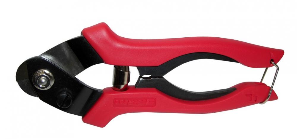 Rotes und schwarzes SRAM Präzisions-Schneidwerkzeug für Fahrrad-Hydraulikleitungen zur Leitungskürzung.