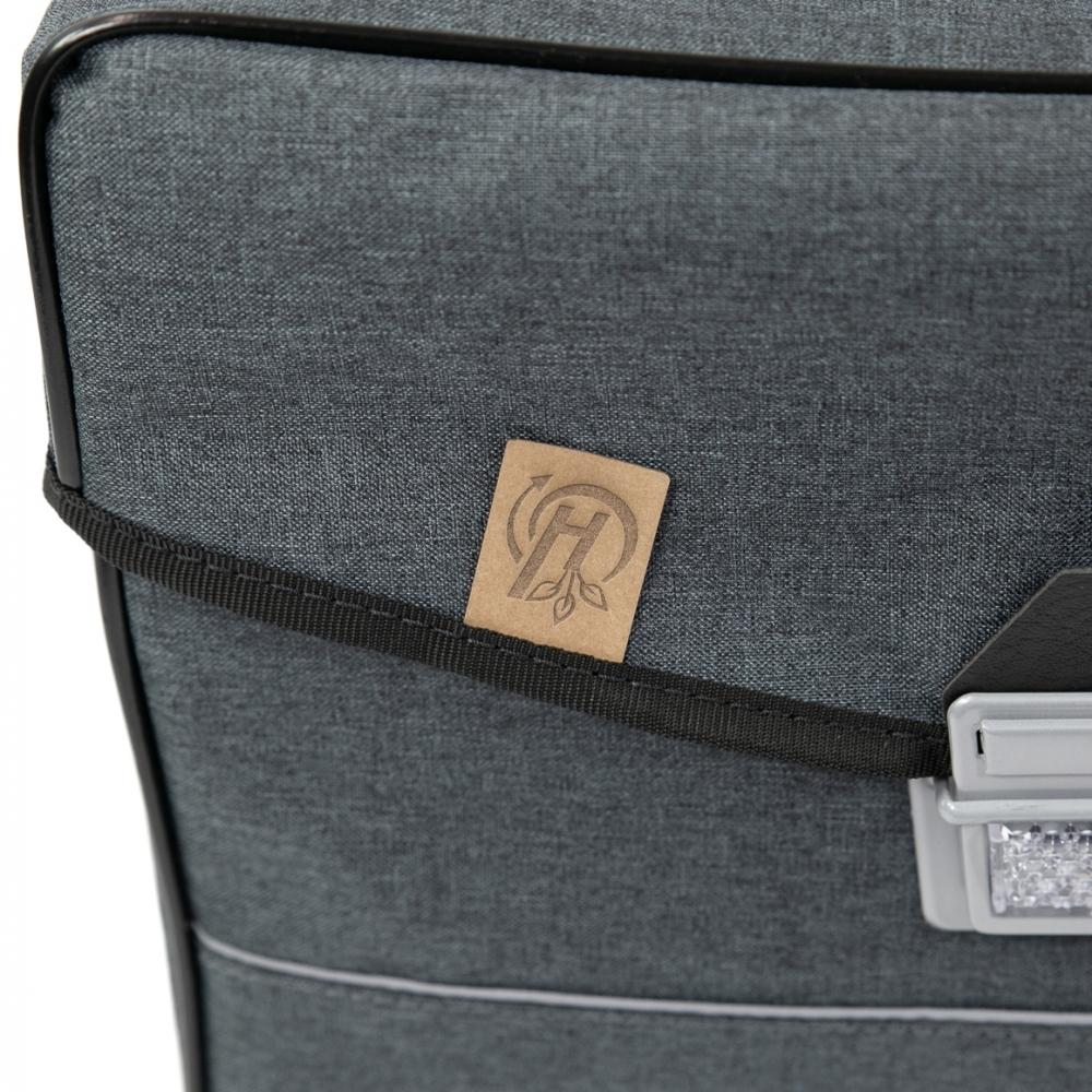 Haberland Doppeltasche 31l eMotion 4 nature anthrazit/reflex - nachhaltige Fahrrad-Gepäcklösung