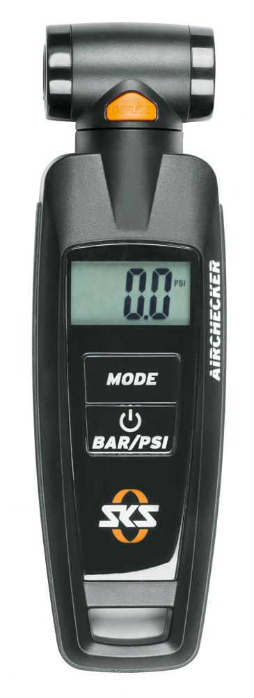 SKS Airchecker II digitaler Luftdruckprüfer für AV/SV-Ventile - 0â10 Bar hinterleuchtetes Display drehbarer Duo-Kopf Druckablassfunktion