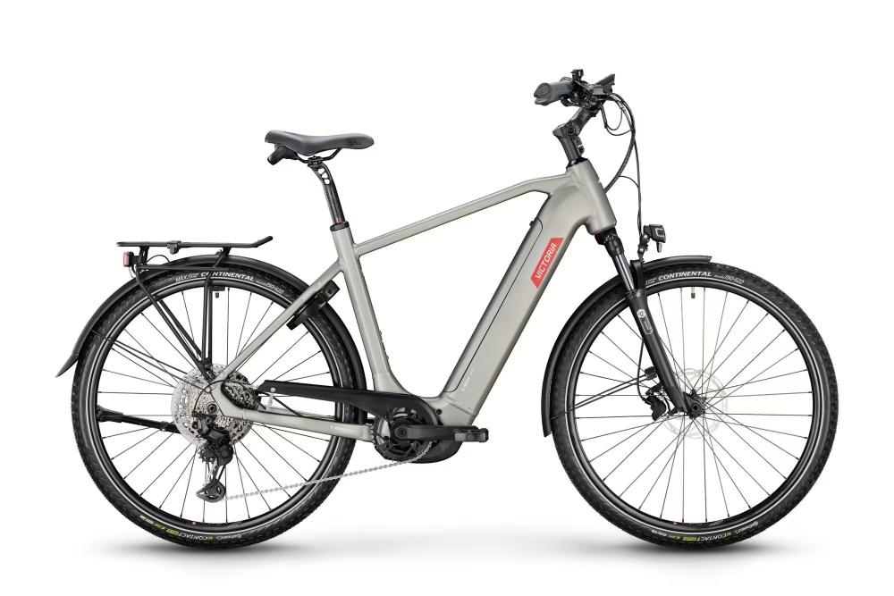 VICTORIA Elektro-Trekkingrad "Manoc 6" (#1), Diamant, 28", stardust silver matt, 1x11-Gang SHIMANO "Deore XT"/"Deore SLX", 50 cm / S
