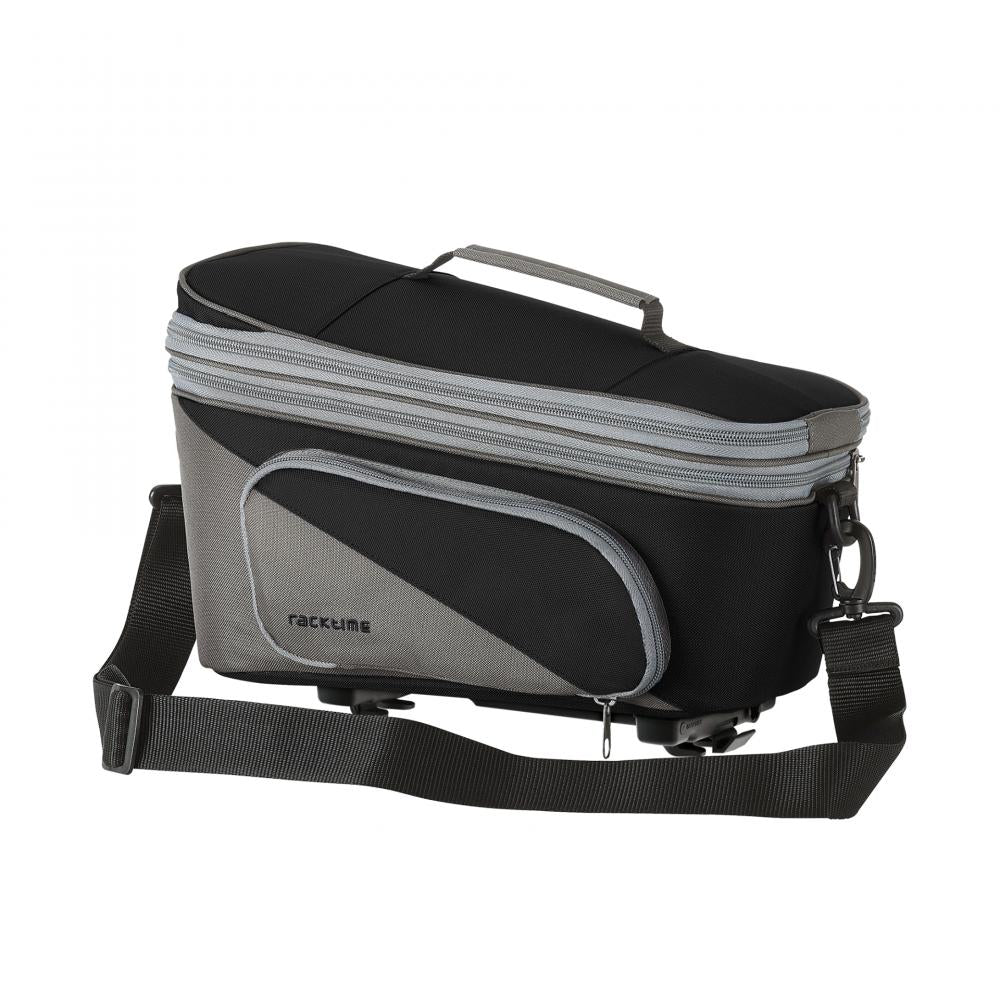 racktime Gepäckträgertasche Trunkbag Talis Plus 2.0 schwarz-grau - 15 Liter robuste Gepäckträgertasche mit Snapit 2.0 Adapter wasserdichter Regenüberzug ideal für Alltag & Touren