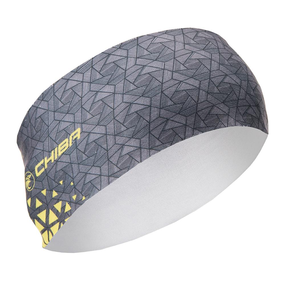CHIBA Headband Winter - Thermostretch Stirnband dunkelgrau/neongelb, EG, ca. 13 g
