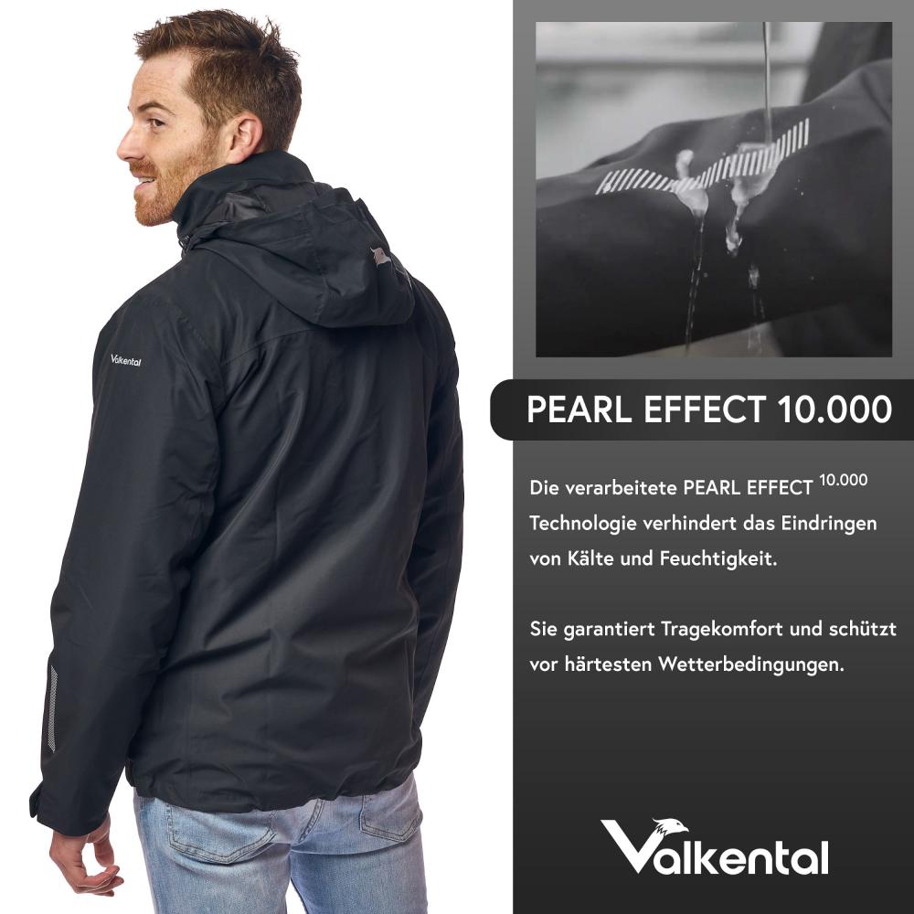 Valkental Jacke 3in1 Smart Jacket wasserdichte Jacke mit Fleece Zipp-In Herren 4XL schwarz