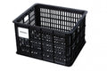Schwarze Basil Crate M Fahrradkiste aus robustem Kunststoff, 29,5 Liter, 33x44x25 cm, für MIK-System geeignet.