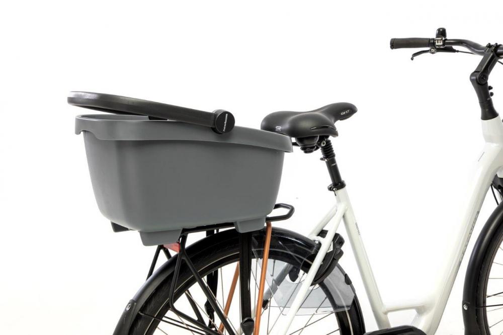 New Looxs Fahrradkorb Clipper Racktime Grey 40 x 30 x 24 cm Grey - praktischer Gepäckträgerkorb