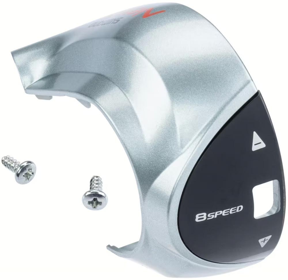 SHIMANO ABDECKUNG GANGANZEIGE MIT SCHRAUBEN SL-C6000-8 SILBER - präziser Schutz für die Ganganzeige